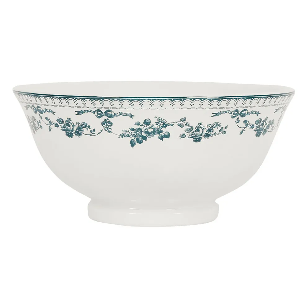 Saladier bleu ancien en faience - Faustine