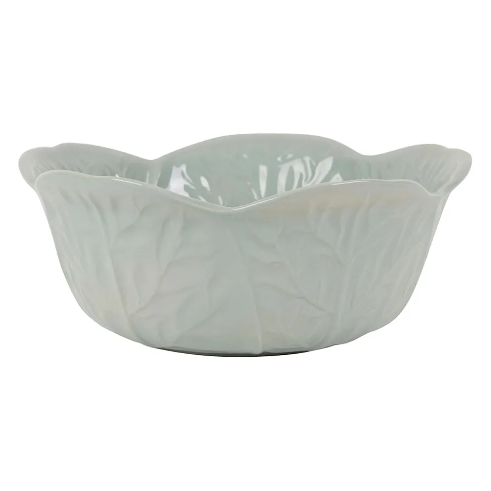 Saladier chou en grès vert d'eau d27cm