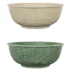 Saladier en fer (x2) ivoire et sauge d25cm - Floraly