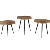 Table basse gigogne (lot de 3) en teck et métal - Woody