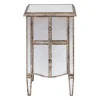 Table de chevet baroque en bois et miroir 2 tiroirs - Bois miroir