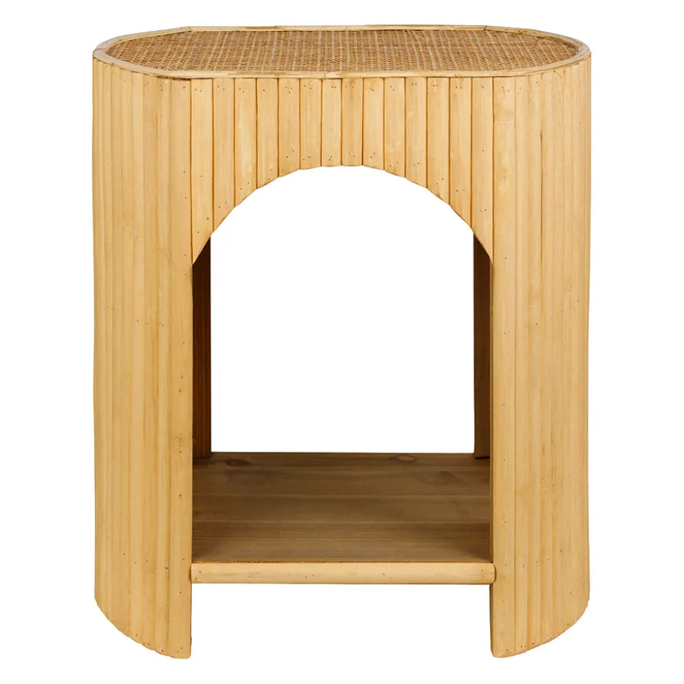 Table de chevet en bambou et rotin naturel - Saori