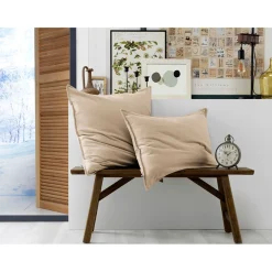 Taie d'oreiller en flanelle sable 50x70cm - Candice