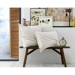 Taie d'oreiller en flanelle de coton neige 63x63cm - Candice