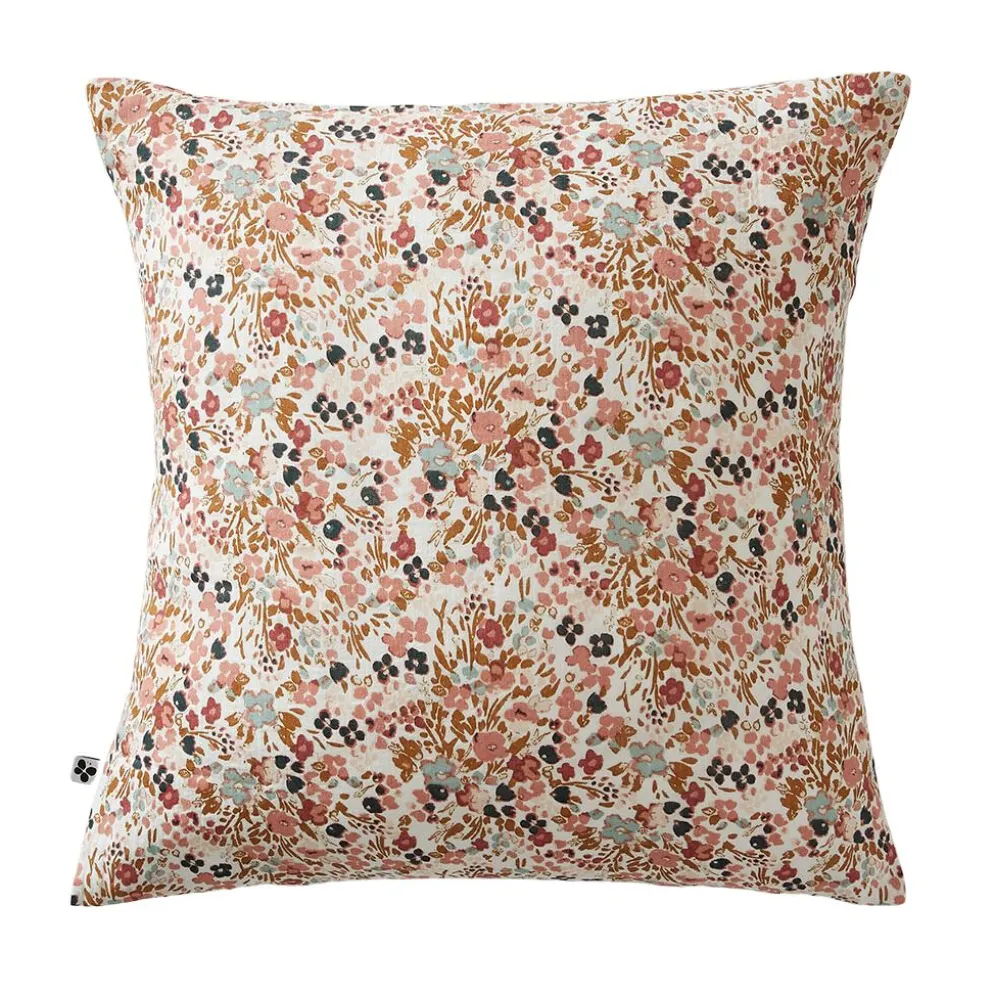 Taie d'oreiller en gaze de coton imprimée pampa 60x60cm - Capucine