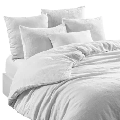 Taie d'oreiller en lin et coton blanc 50x70cm - Limy