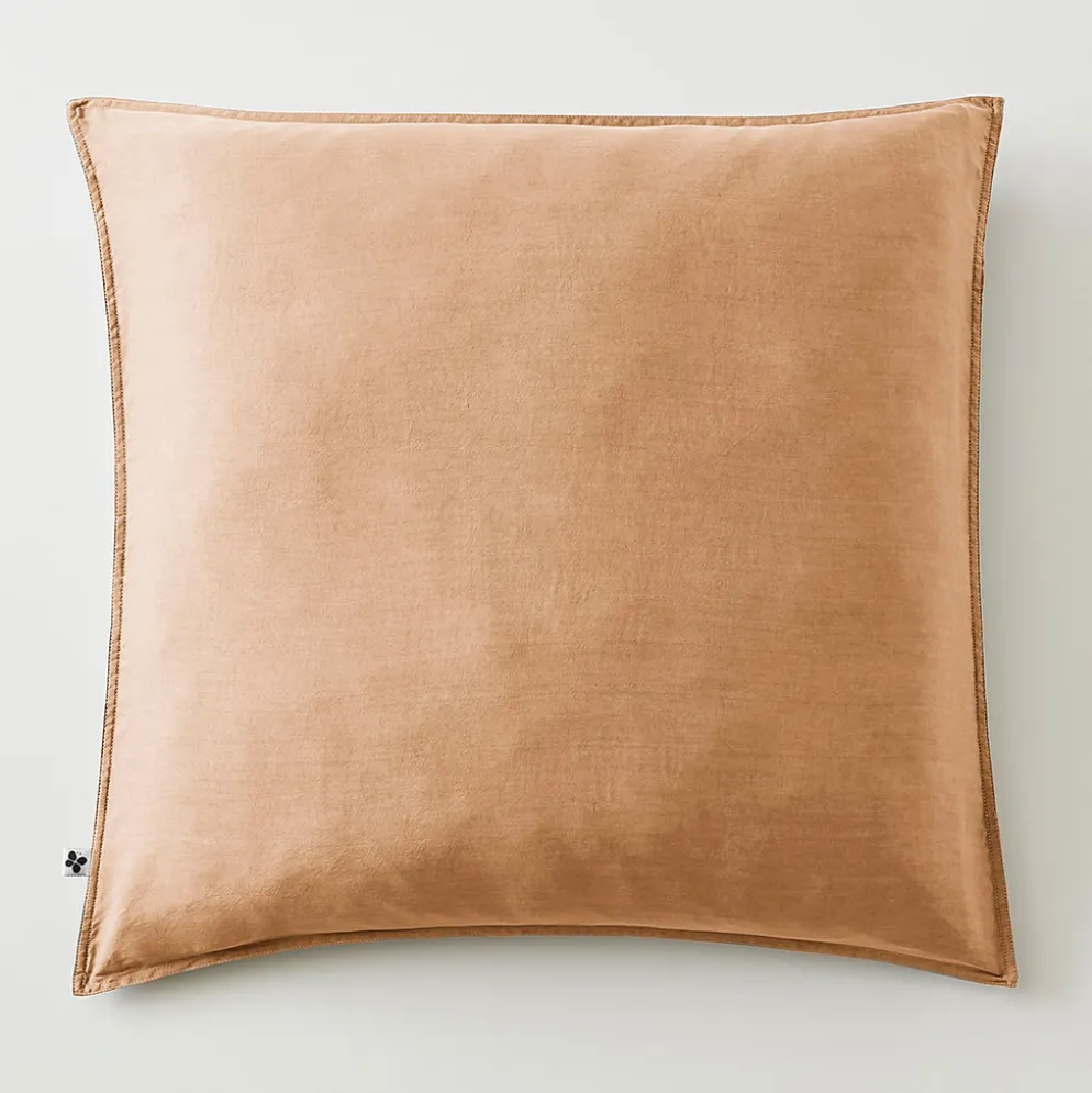 Taie d'oreiller en lyocell camel 63x63cm - Lysandre
