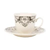 Tasse thé et sous-tasse en faïence gris - clothilde