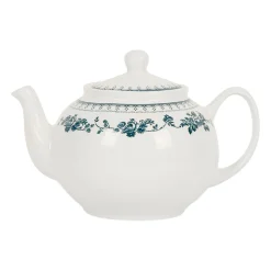 Theiere anglaise en faïence blanc et bleu ancien - Faustine