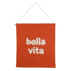Toile "bella vita" en coton et bois corail 60x70cm - Palma