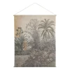 Toile jungle en tissu et sapin 120x150cm