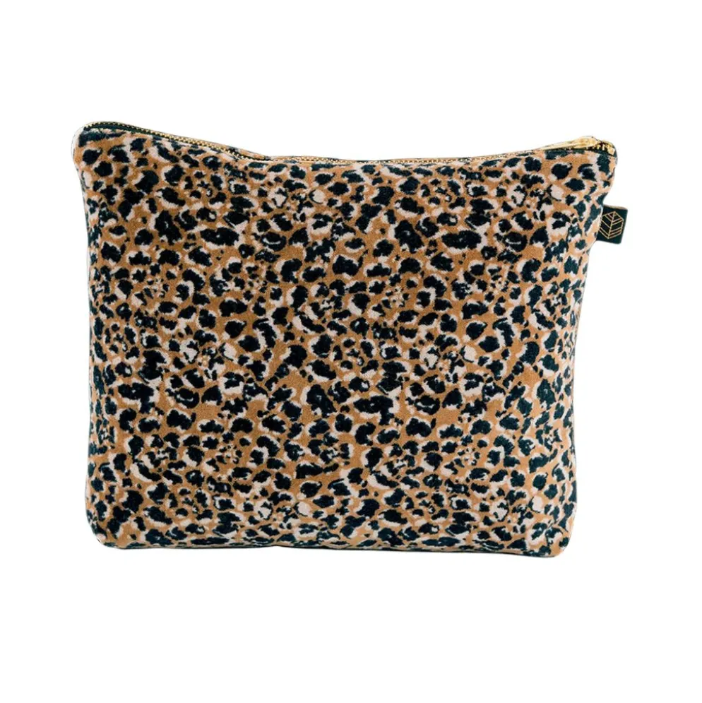 Trousse en coton léopard brun - Gairo